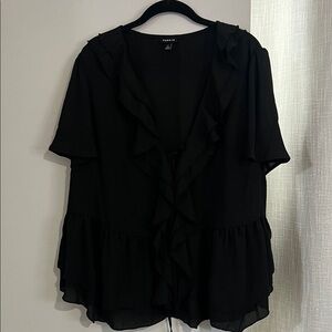 Torrid Elegant Black Ruffle Blouse